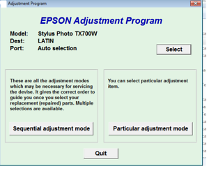Adjustment program epson tx700w